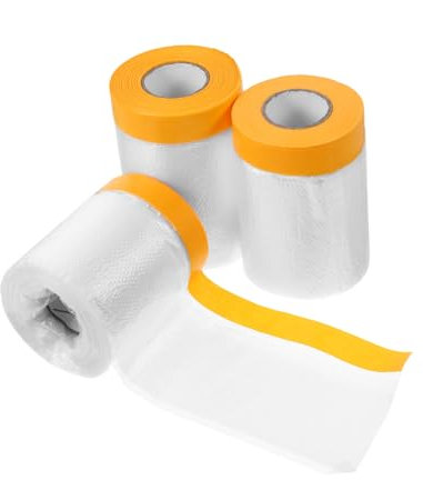 Homoyoyo 3rollos Película Plástica Autoadhesiva Para Cubierta Protectora Para Automóviles y Muebles Film De Enmascarar Protección Para De Paredes y Ventanas