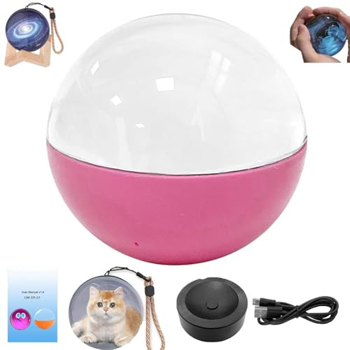 Lumiorb Wifi kristallboll – 3D-video och fotominnesfär, minne boll 2,7 tum kristallboll videospelare för årsdag födelsedag jul (rosa)