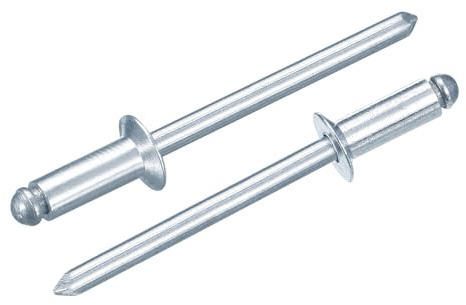 QUARKZMAN 50 st 12,7 x 7,8 cm försänkt huvud blinda nitar av galvaniserat kolstål med stiftlock blindnitar silver