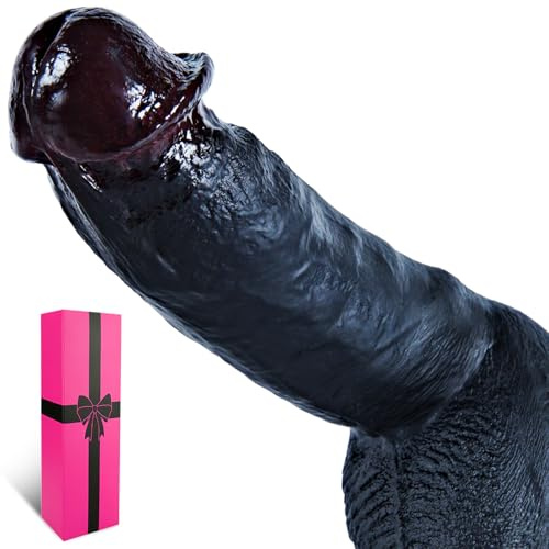 Dildo realistico in silicone nero da 20,5cm con potente ventosa,grande dildo anale per principianti,stimolatore vaginale del punto G,morbido e spesso,sensazione simile alla pelle,per coppie uso unisex