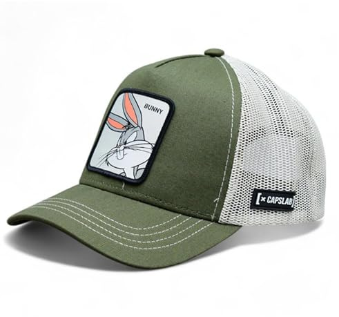 Capslab Tracker Kappe Herren Looney Tunes, Cap Herren, Bugs Bunny, Bequem, Grün, Einheitsgröße