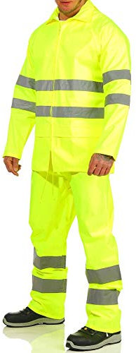 Mivaro Herren Regenanzug Warnschutz EN ISO 20471, hohe Sichtbarkeit, Größe:4XL, Farbe:Neongelb