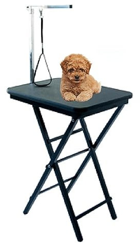ERRULAN Trimmtisch für Hunde Schwarzer Hundepflegetisch for Zu Hause, Faltbar, Tragbarer Haustiersalontisch for Kleine Hunde, for Krallenschneiden, Shih-Tzu, Yorkie, Schnauzer