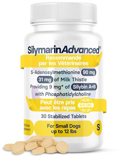 SilymarinAdvanced Lever Tillskot för Små Hundar - Mjölktistel för Hundar – Lever Tabletter med S-Adenosylmetionin (Same) & Silybin - Lever Detox & Rengöring för Hundar - 30 Tabletter