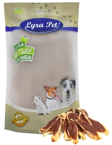 Lyra Pet® | 1 kg Kaninchenohren gefüllt mit Ente | Getrockneter Kausnack | Wiederverschließbarer Beutel | Fettarmes Hundefutter | Ideal als Belohnung für Hunde | Reich an Nährstoffen