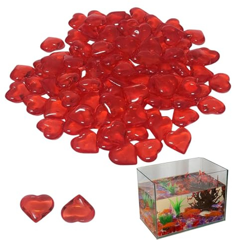 Gemme a forma di cuore rosso, 55 pietre preziose da spargere da tavolo, in acrilico rosso a forma di cuore, cristalli acrilici per festa della mamma, San , matrimoni, opere d'arte, feste di