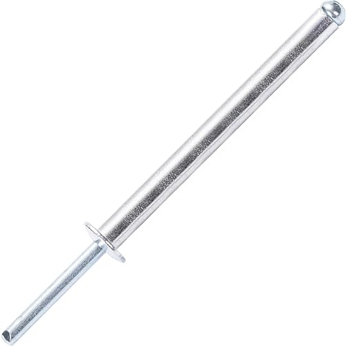Extra långa aluminiumblindnitar, välvt huvud, stålstång - DIN 7337 A - för tjocka plåtar (Ø4,8 x 50 mm - 50 stycken)