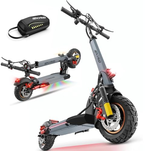 iENYRID A1 Electric Scooter 15.5MPH,Folding E Scooter for Adults | 12.5AH Battery,20-40KM,10 Tires,Mulitiple Suspension, Dual Braking,Load 264lbs,Gift for Teens