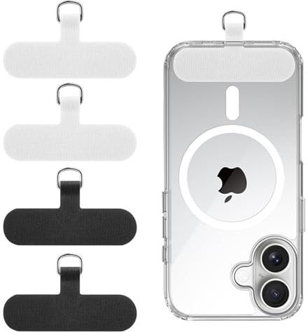 AK Paquete de 4 Parches Almohadillas Universales para Cadena de Teléfono Móvil, Parche Paño de Curado con Anillo de Metal, Ultrafino Duradero, para Mayoría de Las Fundas de Teléfono