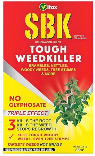 HOCHSTE® SBK Brushwood Killer, Tough Weedkiller for Brambles, Nettles, Woody Weeds & Tree Stumps, Kills the Root & Weed Not Grass, Prevents Regrowth, Glyphosate-Free Solution (250ML)