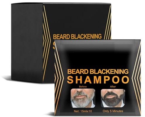 Shampoing noircissant à la barbe | Beard Dye | Coloration Barbe | Shampooing de couleur de cheveux | Shampoing Barbe Homme| Liquide de coloration de la barbe pour les types de barbe (10PC)