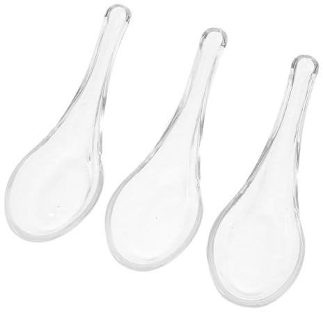 STOBAZA Juego De 3 Cucharas De Nido Cucharas De Postre De Vidrio Para Yogur