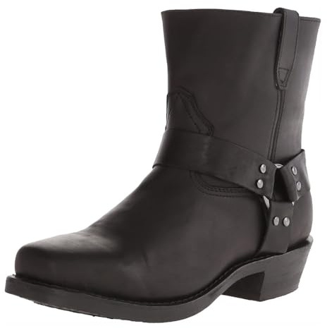 ticticlily Bottes Cowboy Homme Moto Chaussure Équitation Mi Mollet Bottines Western Boots avec Fermeture éclair A Noir 46 EU