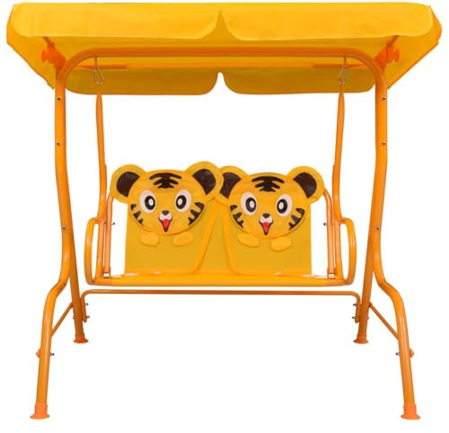Generico Dondolo a Panchina per Bambini Giallo 115x75x110 cm in Tessuto,Casa e Giardino,Prato e Giardino,Vita all'aperto,Altalene da patio-48098