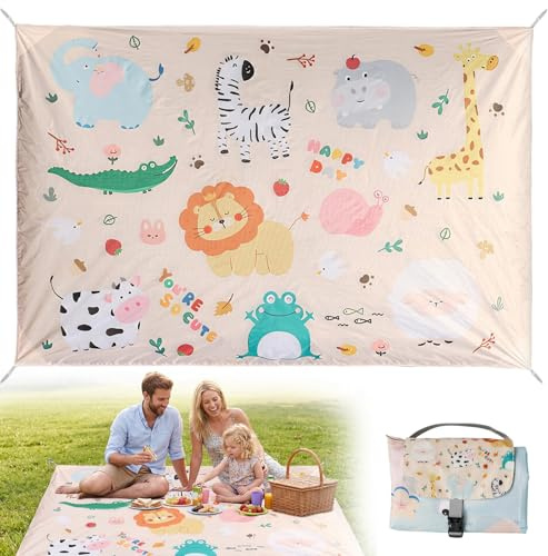 Hossom Coperta Picnic 150x210cm, Leggera e Compatta per Coperta Picnic, Telo Picnic Impermeabile Resistente Alla Sabbia Alle Macchie, Ideale per Campeggio,Trekking, Parco, Spiaggia, Riutilizzabile