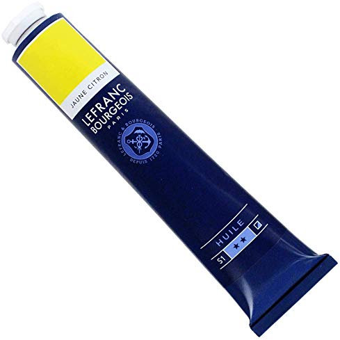 Lefranc Bourgeois 810049 feine Ölfarbe, lichtecht mit hervorragender Deckkraft & hoher Farbintensität, gleichmässiger Konsistenz und optimaler Mischbarkeit, 150ml Tube - Zitronengelb