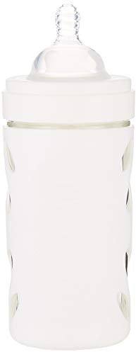 Twistshake Anti Colic Glass Baby Bottle, Infant Feeding Bottle, BPA Free, 260 ml, 2+ Months, White