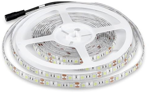 V-TAC Striscia Led da Esterno IP65 Impermeabile 11W - 5 Metri di Lunghezza - SMD 5050 Alta Luminosità - Luce 6500K Bianco Freddo - - Strisce Led - Strip Adesiva e Copertura in Silicone - 12 Volt