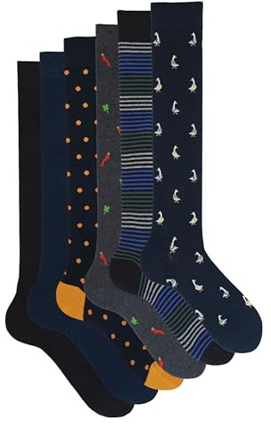 Ciocca Calze Uomo Lunghe Fantasia Caldo Cotone Morbide e Confortevoli - Confezione 3/6 Paia Autunno Inverno [BOXCW6_VAR_11_1]