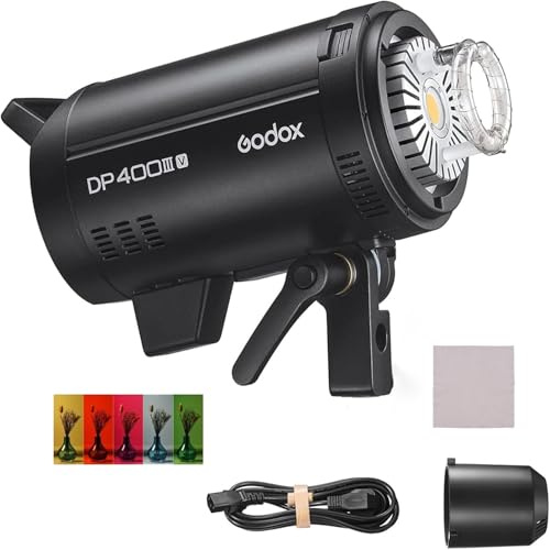 Godox DP400III-V Upgraded Studio Flash Light 400Ws Power GN87 5600±200K Strobe Lighting Built-in 2.4G Wireless X System Bowens Mount Photography Flashes + Photography Light Soft Diffuser Cloth Kit