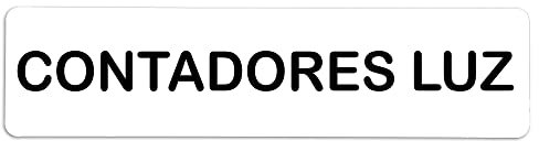 Becral® - Señal de PVC CONTADORES LUZ | Placa puerta PVC | Señal informativa | Cartel Puerta 200X50mm