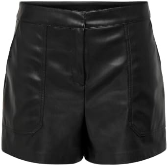Only Onltricia Faux Leather Shorts Otw Noos - Pantalones Cortos de Cuero Mujer