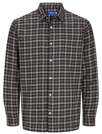 JACK&JONES Herren JORJOSHUA Flannel Check Shirt LS Freizeithemd, Pavement, Small