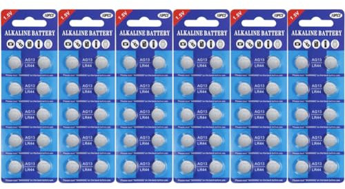 60 pezzi AG13 LR44 - Batterie alcaline a bottone da 1.5 V, senza mercurio (357/357A/L1154/A76/GPA76)