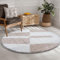 SANAT Milano Shaggy Teppich - Hochflor Teppiche für Wohnzimmer, Schlafzimmer, Küche - Weiss Beige, Größe: 80 cm Rund