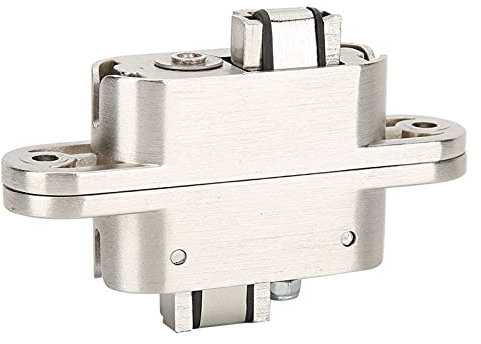 Nimomo Bisagra Oculta, Bisagras Cruzada, Bisagra de Puerta Ajustable de Aleación de Zinc 3D Accesorio de Bisagra Oculta Herrajes para Muebles para Puerta Plegable Abierta a la Izquierda (23mm * 95mm)