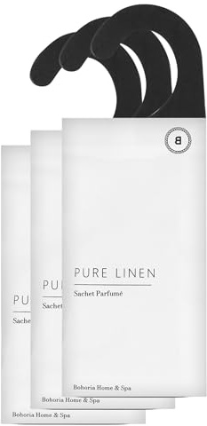 BOHORIA® Set di sacchetti profumati per ambienti, biancheria fresca, perfetti per armadio, auto, cassetti, armadi, eliminazione di odori, profumo per ambienti (Pure Linen, confezione da 3)