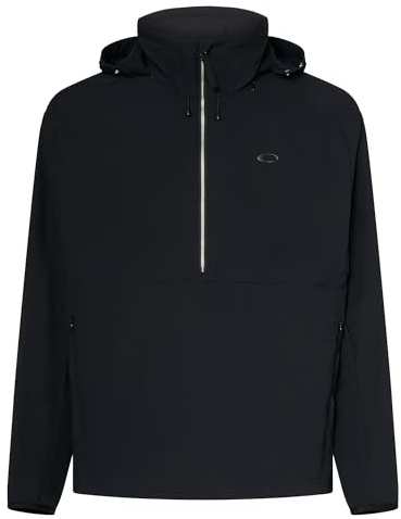 Oakley Mens Half Zip Anorak Jacket, Blackout, Large