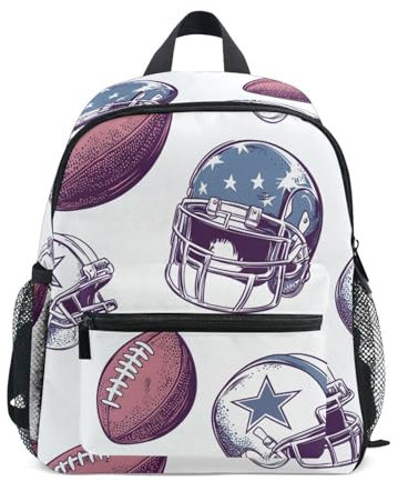 Mnsruu American Football Helmets Toddler Backpack Preschool Rucksack Kids Boys Girls Kindergarten School Bag