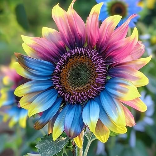 480+ Rare Sunflower Seeds - Red, Purple, Blue, Black-Centered, Charcoal, Teddy Bear & Smiley - Non-GMO, High Germination & Pollinator Friendly - Ideal for Outdoor Gardens, Containers & Borders