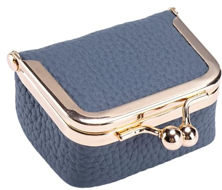Portefeuille de Bourse à pièces - 2,56x1,38x1,77 Pouces Mini Pochette, Porte-Monnaie de Voyage, Organisateur cosmétique avec Serrure de Baiser sécurisée | Petits pour Cartes de crédit en espèces,