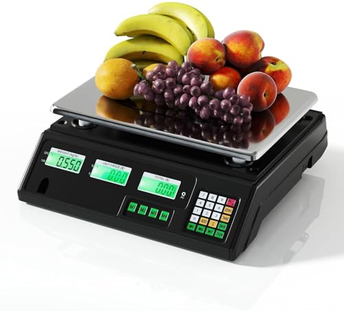 Bilancia Commerciale Con Calcolo Del Prezzo Con Doppio Display, Bilancia Digitale Per Conteggio Alimenti Per Mercati Agricoli, Negozi Al Dettaglio, Gastronomia E Cucina