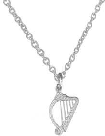 Collier celtique en argent sterling avec pendentif harpe irlandaise