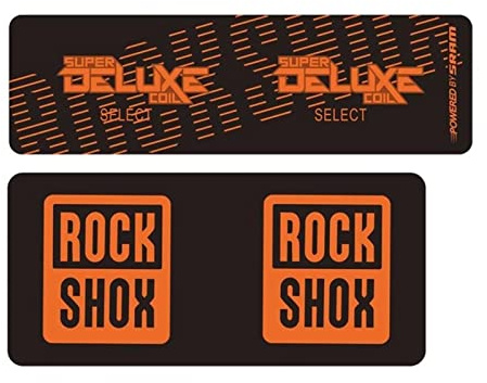 BUSEB Fahrrad-Stoßdämpfer-Aufkleber Rock-Shox SUPER D.E.L.U.X.E Coil Select Dämpfer-Aufkleber MTB-Stoßdämpfer-Aufkleber (Color : Orange)