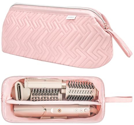 Leudes Hair Tools Travel Bag for Shark Flexstyle Carrying Case Portable Shark Hair Air Wrap Dryer Case Waterproof Dustproof Flat Curling Iron Travel Organizer (Pink)