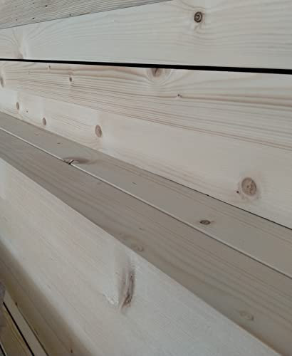 Nuovafer Trave Abete Piallato 10x10 cm, Listello Morale 2 m (4 Pezzi), Naturale, Country, Gazebo
