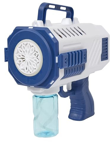 Mister Gadget - MG3571 Pistola de Burbujas para Niños - Negro y Blanco, Diversión para Niños y Adultos, Ideal para Fiestas y Eventos, CREA Burbujas de Jabón