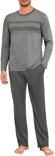 Marvmys Pijamas Hombre Invierno Largo Conjunto Algodón