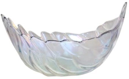 TIDTALEO Bol En Verre Nordique Fantaisie à Fruits Et Dessert, Design Plume Irisé, Antidérapant, Transparent, Bol Ménager Polyvalent Pour Table Familiale Et Fêtes