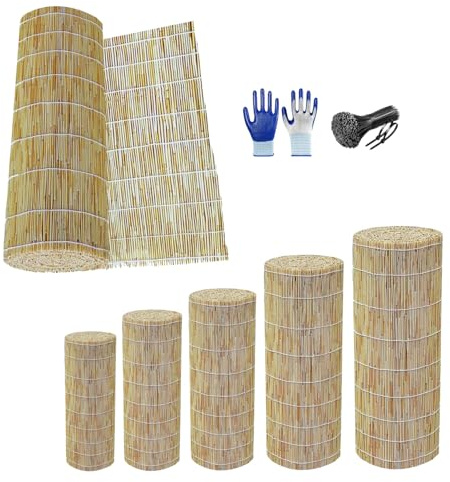 Genérico Estera De Caña, Valla Jardin Exterior 50CM 55CM 60CM 75CM 80CM 90CM 100CM 120CM 150CM 160CM Alta Pantalla De Privacidad, Estera De Bambú Natural, Pantalla De Caña Cortavientos(60x250cm)