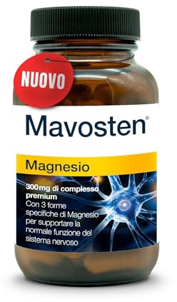 Mavosten® Magnesio [60 capsula] – complesso premium ad alto dosaggio con magnesio bisglicinato | elevata biodisponibilità | testato in laboratorio | vegano | dallo specialista del sistema nervoso