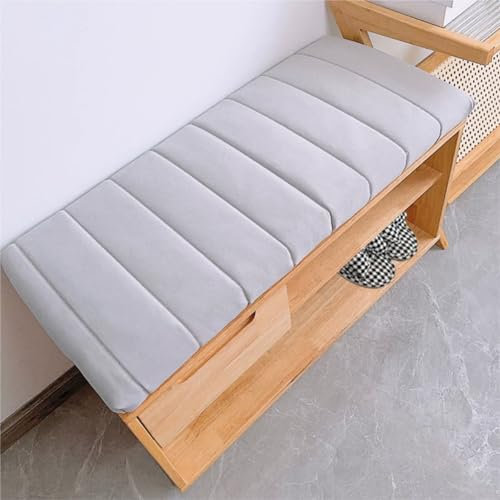 Luxurious Plush Window Seat Cushion - 5cm Thick, Non-Slip Foam Pad for Entryway, Chair & Sofa - Soft Grey, 90 x 25 cm, High-Density Upholstered Furniture Accessory
