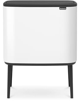 Brabantia Bo Touch Bin - 36L Inner Bucket (White) Waste Kitchen Bin - Soft-touch