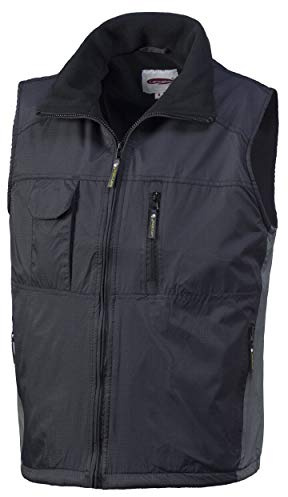 LANCELOT Gilet Uomo da Lavoro Tecnico Rip Stop Invernale Nero e Grigio HH686 (XL)