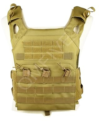 QMFIVE JPC Giubbino tattico Plate Carrier, Piastra di Supporto per Airsoft Paintball CS (DE)