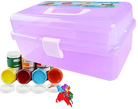 Craft Storage Box, 3 Layer Multipurpose Storage Box, cantilever tool box, Art Craft Organizer for Art Materials, Medicine, Tools, Toy, Cosmetic